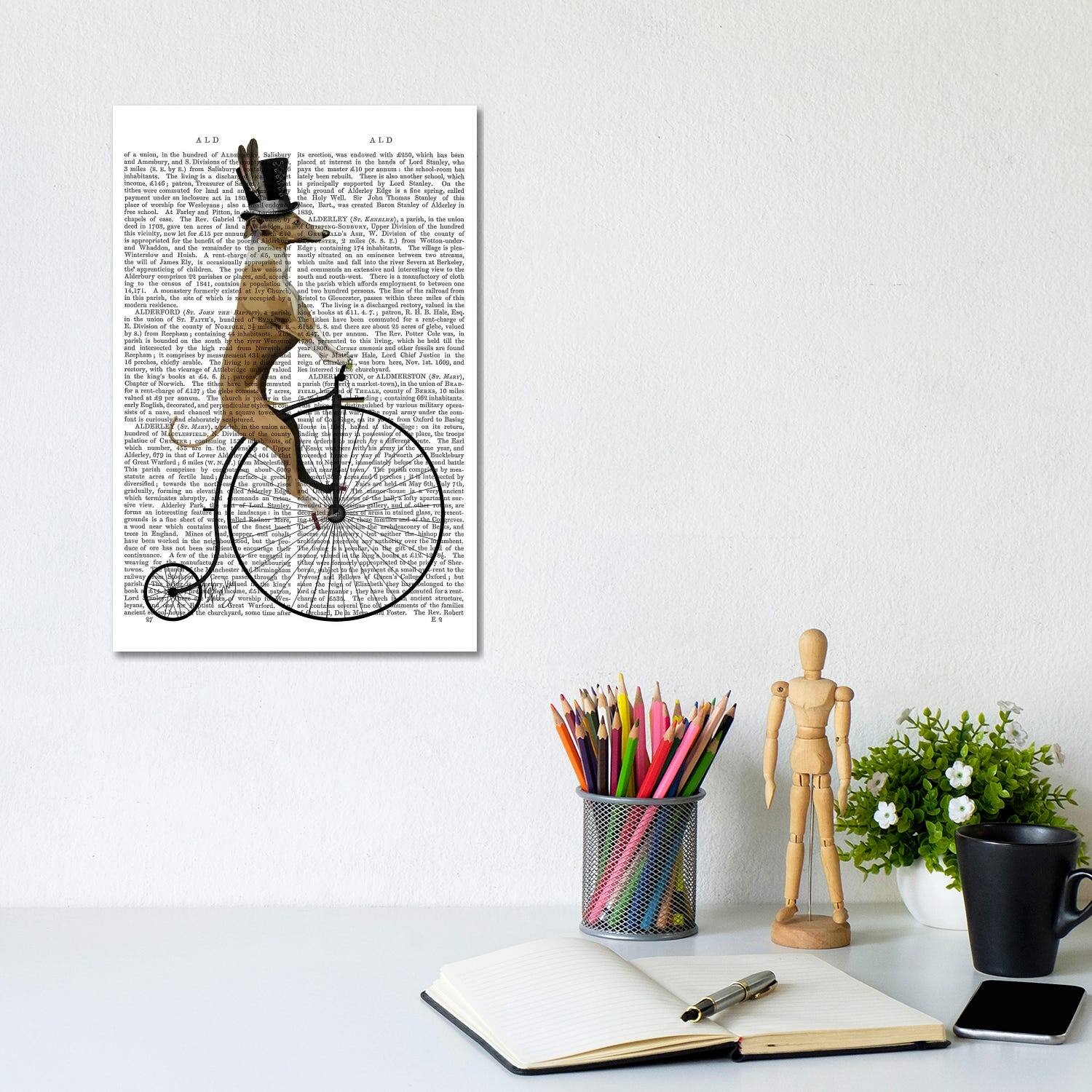 iCanvas "Greyhound On Black Penny Farthing Bike" by Fab Funky Canvas Print Bed Bath & Beyond